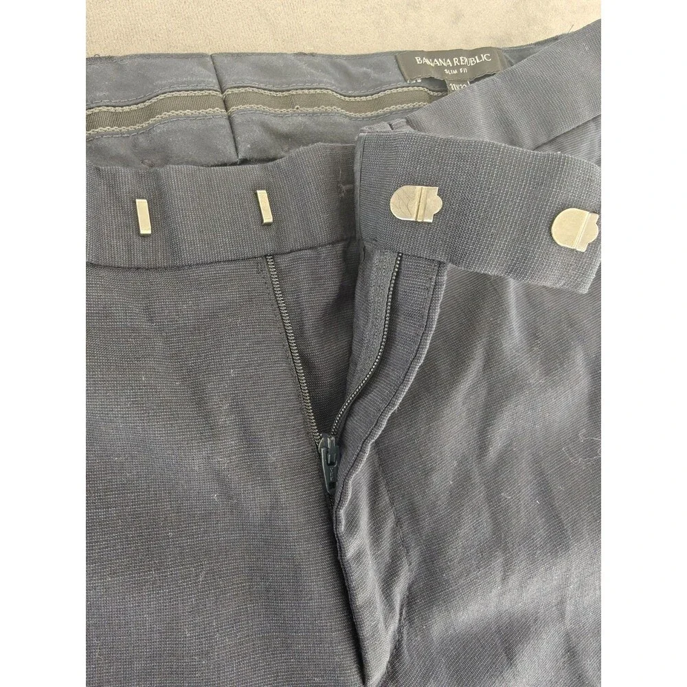 Banana Republic Slim Fit Wool Dress Pants Mens 31x32 Navy 99% Wool Stretch